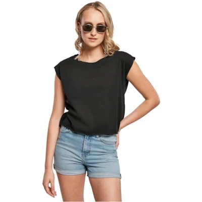 Afbeelding van Urban Classics Ladies Organic Short TEE Tshirt basic, Dames, Maat: Small, Schwarz