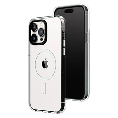Afbeelding van RHINOSHIELD Clear Case Compatible with Magsafe for [iPhone 14 Pro Max] Superior magnetic, Advanced Yellowing Resistance, Crystal Clear, Protective and Customizable Phone Black Camera Ring