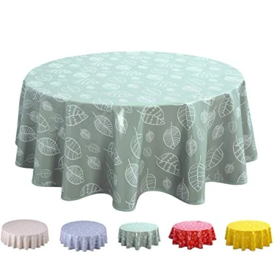 Afbeelding van Extra brede olijfdoek PVC veeg schoon tafelkleed bladeren