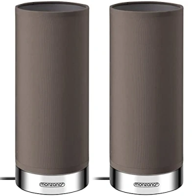 Afbeelding van Monzana Tafellamp 2 Stuks LED Dimbaar E14 Chroom Taupe