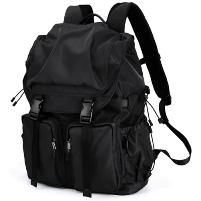 Afbeelding van BJIAX 30L Laptoprugzak voor Dames, Waterdicht 15,6 inch Laptop Rugzak Schoolrugzak Mannen en Tieners, Grote Rugzakken Reizen Zaken School Universiteit Werk, Zwart