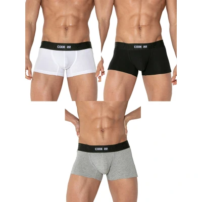 Afbeelding van Code 22 Herenslips 3P Essential Trunk Versch. kleure katoen X Large Heren