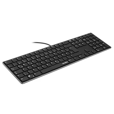 Afbeelding van Speedlink RIVA Scissor Keyboard PC toetsenbord met kabelverbinding, geruisloos USB vlakke toetsen, ergonomische duurzame schaarschakelaars, Duitse indeling, zwart