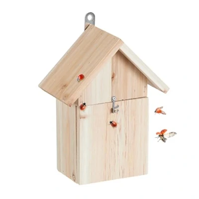 Afbeelding van Relaxdays lieveheersbeestjeshotel insectenhuis 4 ingangssleuven nestkastje hout