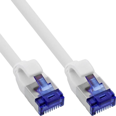 Afbeelding van InLine® Patch cable slim, Cat.6A, S/FTP, TPE (LSZH) flexible, PoE, white, 1m
