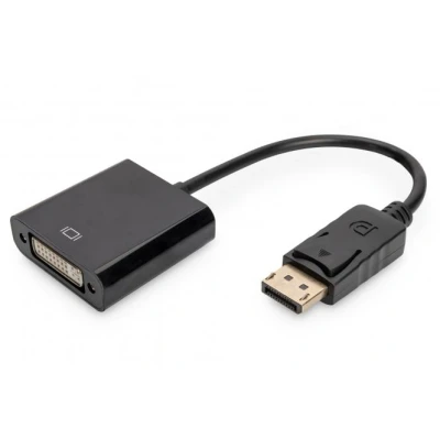 Afbeelding van Digitus AK 340409 001 S DisplayPort / DVI Adapter [1x stekker 1x bus 24+5 polig] Zwart 15.00 cm