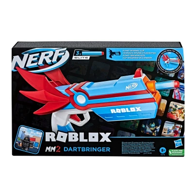 Afbeelding van Nerf Roblox MM2: Dartbringer dartblaster, inclusief code om een exclusief virtueel item te ontgrendelen, intern magazijn voor 3 darts, Elite darts
