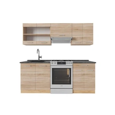 Afbeelding van Vicco Complete keukeneenheid R Line, Sonoma/Goudkraft eik, 200 cm , WB Antraciet