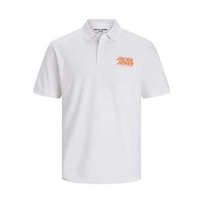 Afbeelding van JACK &amp; JONES Heren JCOELLIOT Polo SS FST poloshirt, wit, S, S