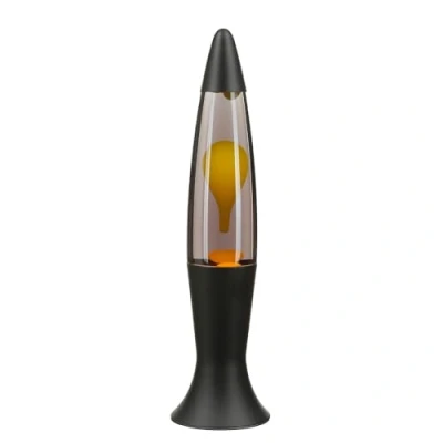 Afbeelding van Easylight Roxy Lavalamp, zwart, grijs, geel, retro design, 40 cm hoog, tafellamp voor slaapkamer en woonkamer