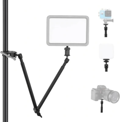 Afbeelding van UTEBIT 22 inch Magic Arm verstelbaar met Super Clamp Verstelbare scharnierarm camera 1/4 Hot Shoe voor camerahouder Klem 1/4&quot; en 3/8&quot; schroefgaten Rig Lightning Monitor