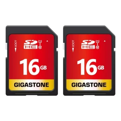 Afbeelding van Gigastone 16 GB SDHC geheugenkaart, 2 stuks, premium serie, overdrachtssnelheid tot 80 MB/s. voor foto&#039;s, video&#039;s, muziek, bestanden, camcorder, camera, pc, klasse 10 U1 UHS I