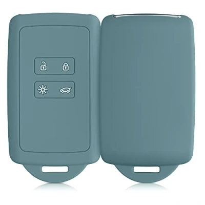 Afbeelding van kwmobile autosleutelhoes geschikt voor Renault 4 knops Smartkey autosleutel (alleen Keyless Go) Siliconenhoes in antieksteen Sleutelcover