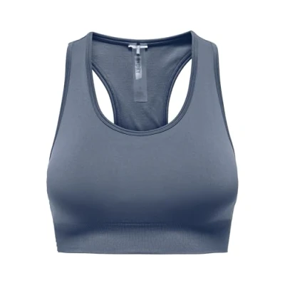 Afbeelding van ONLY Play Onpdaisy SEAM BRA Sportbh met medium support, Dames, Maat: Small, Vintage indigo