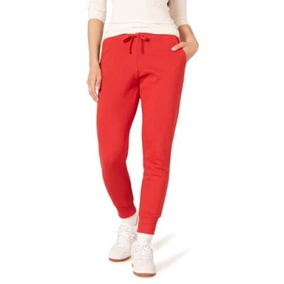 Afbeelding van Amazon Essentials Fleece joggingbroek voor dames (verkrijgbaar in grote maten), rood, XS