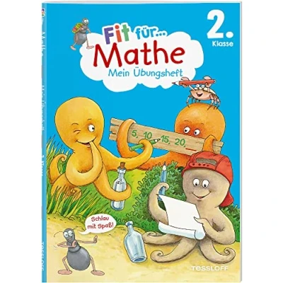 Afbeelding van Fit für Mathe 2. Klasse. Mein Übungsheft: Rechnen bis 100, Grundrechenarten, Sachaufgaben und Geometrie wiederholen üben. Am Lehrplan orientiert. Mit Lösungsheft Stickerbogen