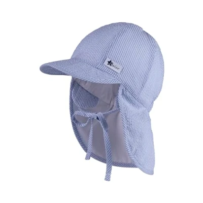 Afbeelding van Sterntaler Peaked cap met nekbeschermingsstrepen hemelsblauw
