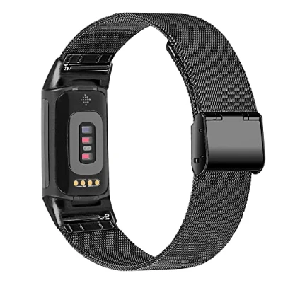 Afbeelding van INF armband Compatibel Fitbit Charge 5 roestvrijstalen metalen vervangende dames heren