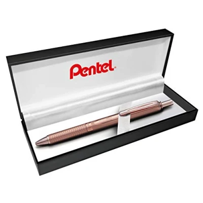 Afbeelding van Pentel BL407PG BOX EnerGel Sterling Liquid Gel rollerball in geschenkdoos, behuizing roségoud, lijndikte 0,35 mm, kogeldiameter 0,7 schrijfkleur zwart