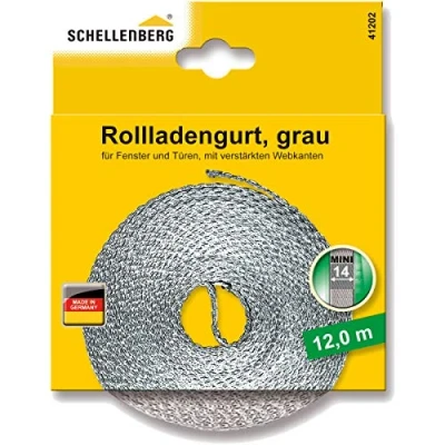 Afbeelding van Schellenberg 41202 Rolluikriem 14 mm x 12 m mini systeem rolluik riem singelband grijs