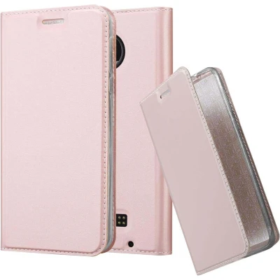Afbeelding van Cadorabo Hoesje geschikt voor Motorola MOTO Z PLAY in CLASSY ROSE GOUD Beschermhoes met magnetische sluiting, standfunctie en kaartvakje Book Case Cover Etui