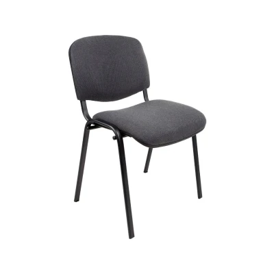 Afbeelding van Vergaderstoel of conferentiestoel basic zwart frame zonder armleuningen Antraciet stof