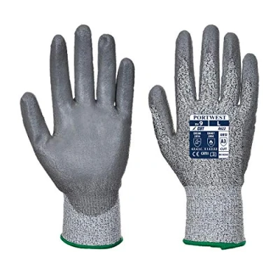 Afbeelding van Portwest A622 Snijbestendige Handschoen met PU Handpalm, Normaal, Grootte M, Grijs