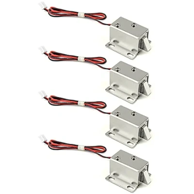 Afbeelding van QWORK® DC12V Solenoid Elektromagnetisch Elektrisch Slot, voor Beveiligingssysteem Kluizen Deur Kast Kastdeur, 4 stuks