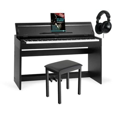 Afbeelding van McGrey DP 18 SM Digitale piano Set 88 gewogen toetsen met hamermechaniek en aanslagdynamiek 128 klanken klavierhoes incl. pianokruk hoofdtelefoon Mat zwart