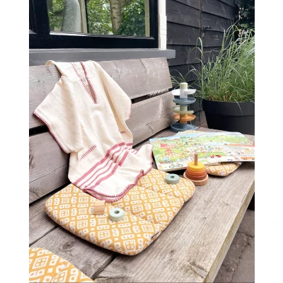 Afbeelding van Kinder Strandponcho Natural Dusty Rose van Lalay maat 2 3 jaar t/m 10 11