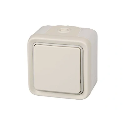 Afbeelding van Legrand, Plexo 191506 wandschakelaar, waterdichte oppervlakte drukknop, buitenschakelaar, IP55, beige