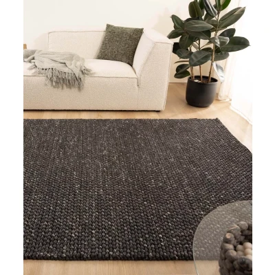 Afbeelding van Wollen Vloerkleed Løkke Zwart 300x400 Cm