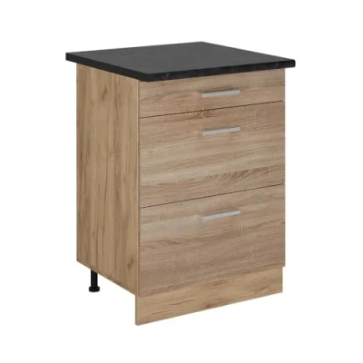 Afbeelding van Vicco Keukenonderkast R Line, Sonoma/Krachtige eik goud, 60 cm met laden, WB Antraciet
