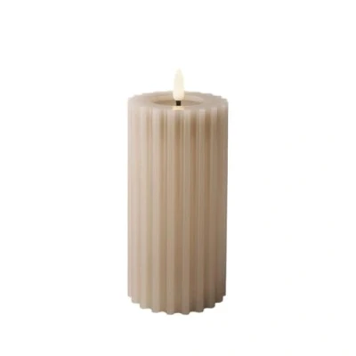 Afbeelding van Lumineo LED kaars d7.5h17.5 cm lgrs/wwt kerst