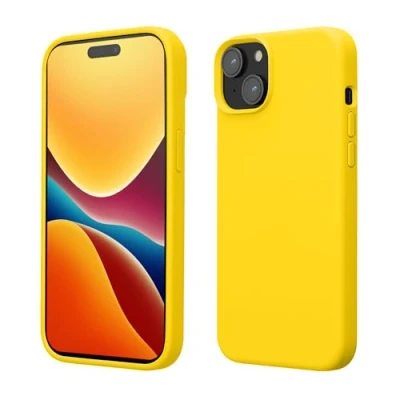 Afbeelding van kwmobile Case voor iPhone 15 Slank TPU Hoesje met Zachte Afwerking In stralend geel