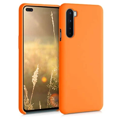 Afbeelding van kwmobile telefoonhoesje geschikt voor OnePlus Nord Hoesje met siliconen coating Smartphone case in fruitig oranje