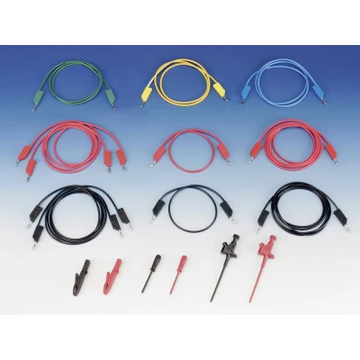 Afbeelding van SKS Hirschmann 935980410 meetbandset [bananenstekker 4 mm bananenstekker mm] 1,00 m zwart, rood, blauw, geel, groen, 1 stuk
