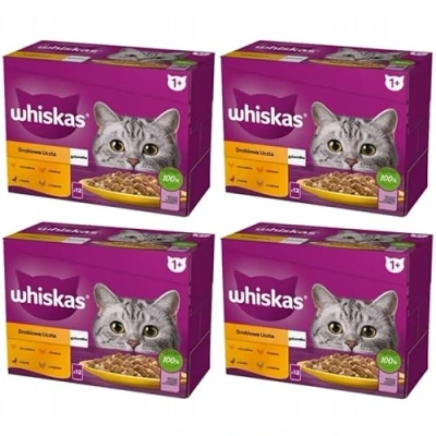 Afbeelding van Whiskas Kattenvoer nat gevogelte selectie in gelei 48 portiezakken à 85 g (4 stuks)