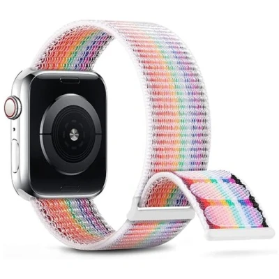 Afbeelding van Apple Watch Nylon sport loop band Multicolor Extra sterke klittenbandsluiting Geschikt voor 38mm / 40mm 41mm