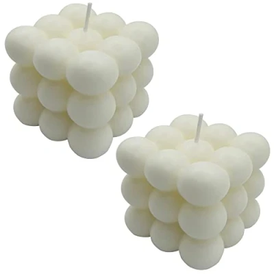 Afbeelding van NICAVKIT 2 stuks bubbelkaarsen, decoratieve kaars van soja bijenwas, natuurlijk en geurig, handgemaakte kaarsen