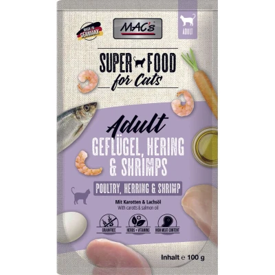 Afbeelding van Mac’s Kattenvoer Natvoer Maaltijdzakjes Haring en Garnalen 6 x 100g
