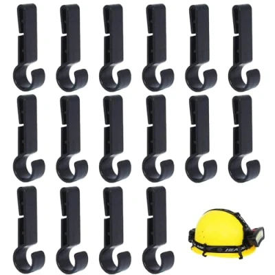 Afbeelding van 16 stuks antislip helm clips, helmhaken, clip voor hoofdlamp veiligheidshelm, beschermhelm, helmclip, helm.
