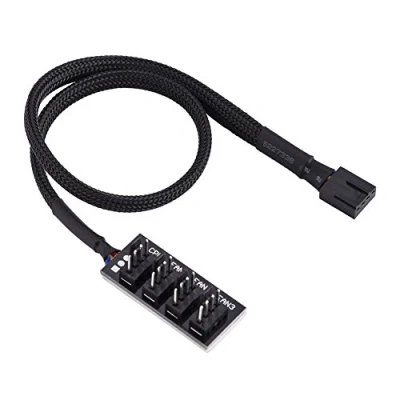 Afbeelding van Mavis Laven PWM Fan Hub, 4 pins Computer CPU/Case Power Multi Splitter Connector Kabel Adapter voor Koelere Fans