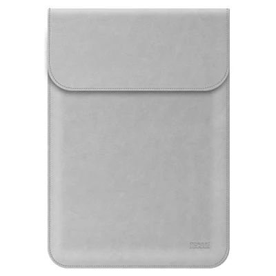 Afbeelding van TECOOL 15 Inch Lederen Laptophoes, Notebook Beschermhoes Hoes Tas Sleeve Case Cover voor 2012 2019 MacBook Pro (A1990/A1707/A1398), 2020 16 A2141 Grijs
