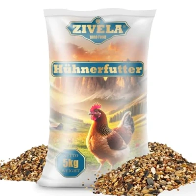 Afbeelding van ZIVELA 5 kg kippenvoer, gevogeltekorrelvoer, korrelvoer, gevogeltevoer voor kippen, ganzen, eenden non GMO, 100% natuurlijk, korrelmengsel
