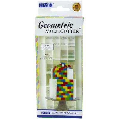 Afbeelding van PME GMC171 Geometric MultiCutter Brick, Small Geometrische Uitsteekvormen, Baksteenmuur, kleinstukjes, ABS kunststof, wit