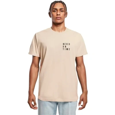 Afbeelding van Merchcode Never ON TIME TEE Tshirt print, Maat: 3XL, Sand
