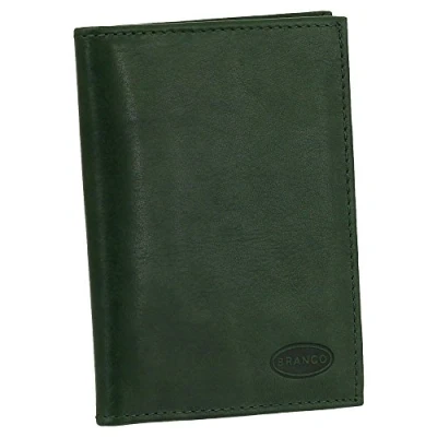 Afbeelding van Luxe lederen ID kaarthouder Basic documentenmap kaart map ideaal voor de auto verschillende kleuren, groen, Breite ca. 9 cm Höhe 12 Tiefe 1,5 cm,
