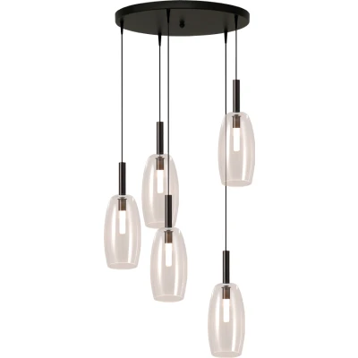 Afbeelding van Masterlight Lido clear Hanglamp Zwart 2862 05 00 50 5 4