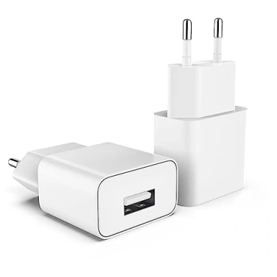 Afbeelding van MyGadget 2x universele oplader USB oplaadstekker adapter (5V / 1A) voeding compatibel met oa Apple/Samsung/Huawei wit